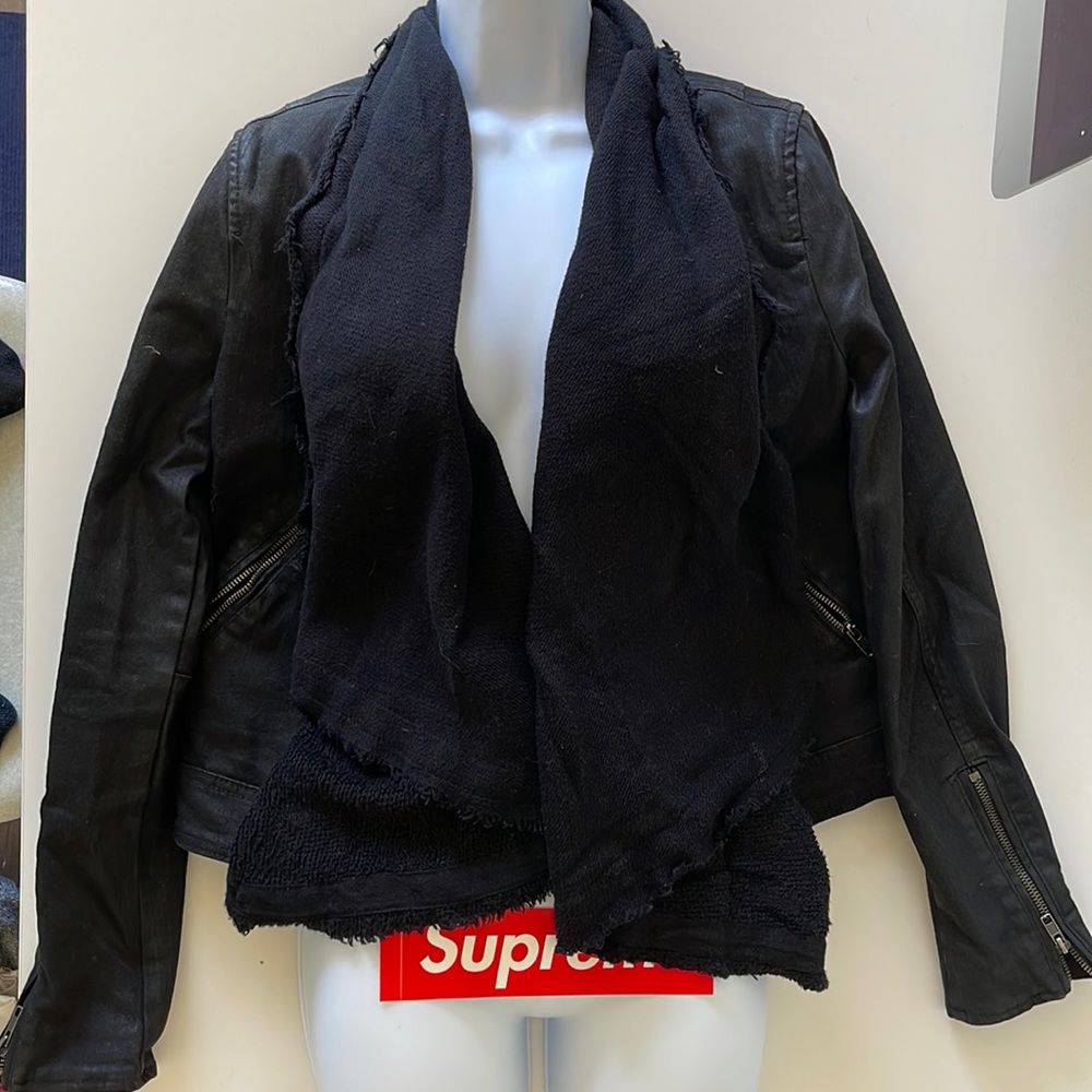 Free people black denim jacket for sale